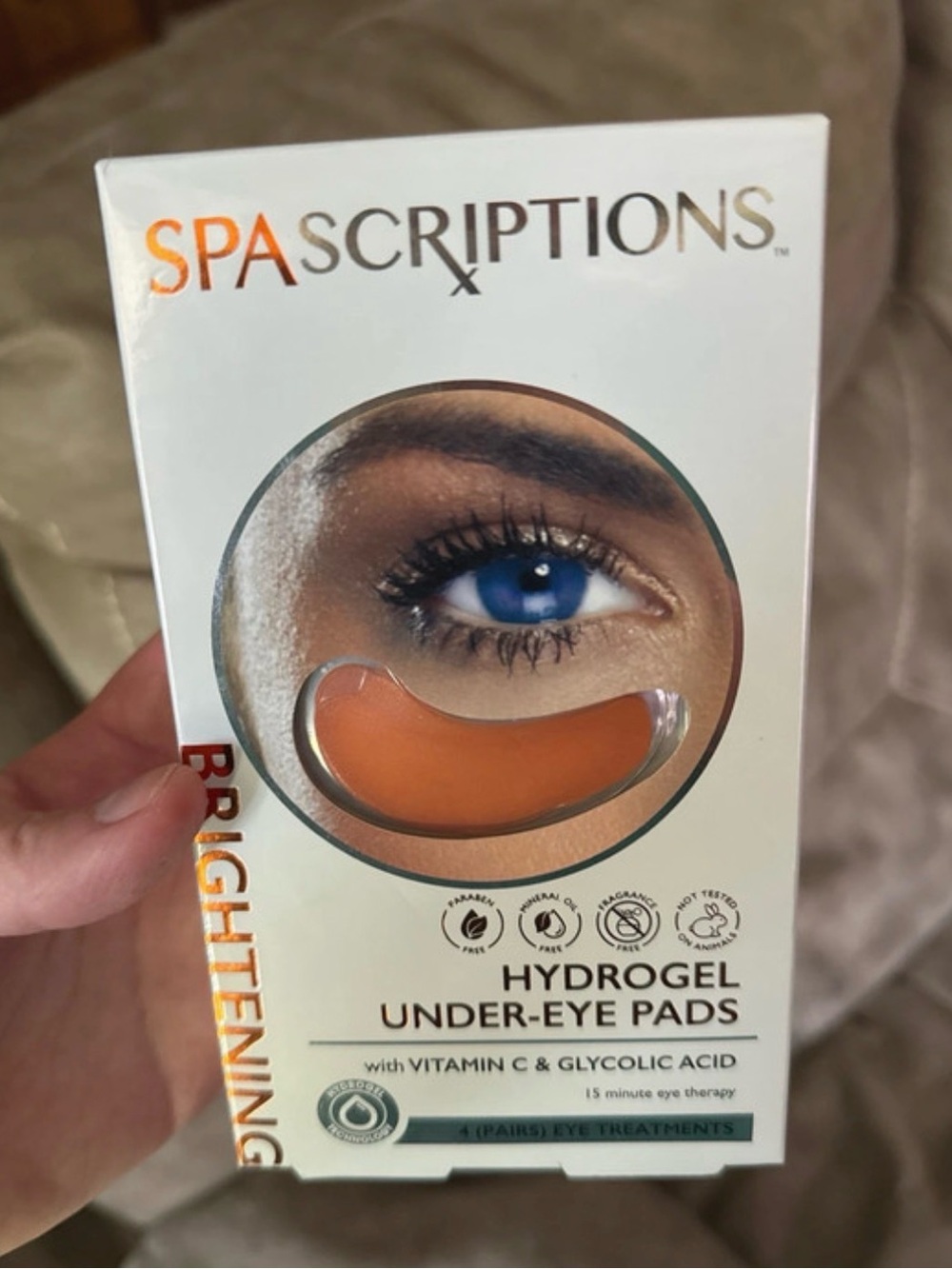 SpaScriptions Brightening Hydrogel Under Eye Patches - Vitamin C & Glycolic Acid